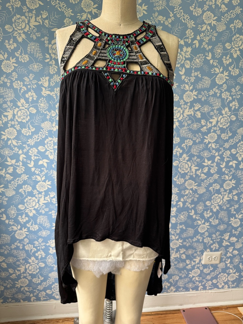 Free People long blouse with embroidery